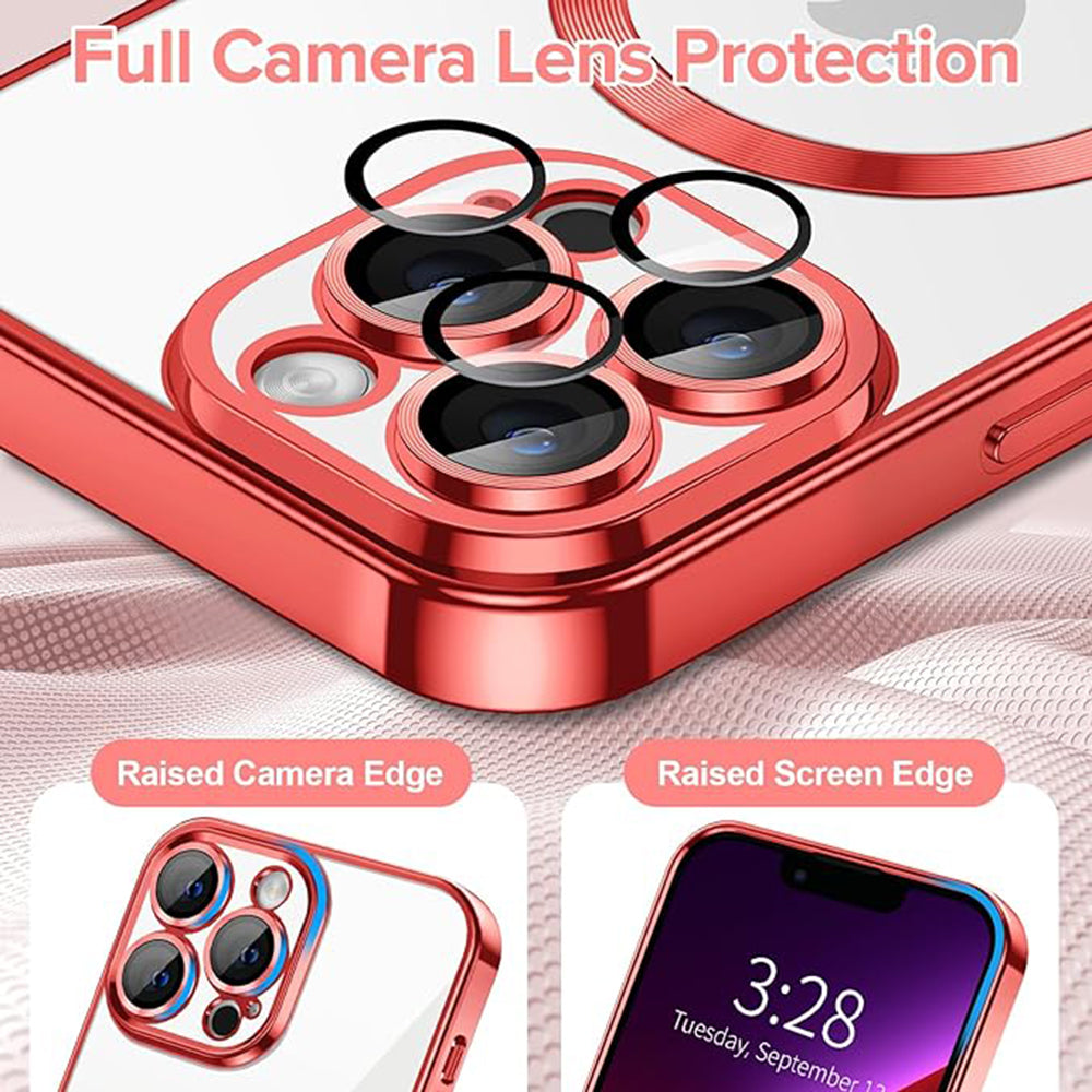 MagSafe-deksel for Apple iPhone 13 Pro Max, Techsuit, Luxury Crystal, Rød