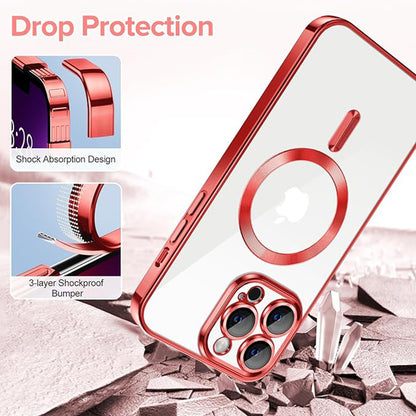 MagSafe-deksel for Apple iPhone 13 Pro Max, Techsuit, Luxury Crystal, Rød
