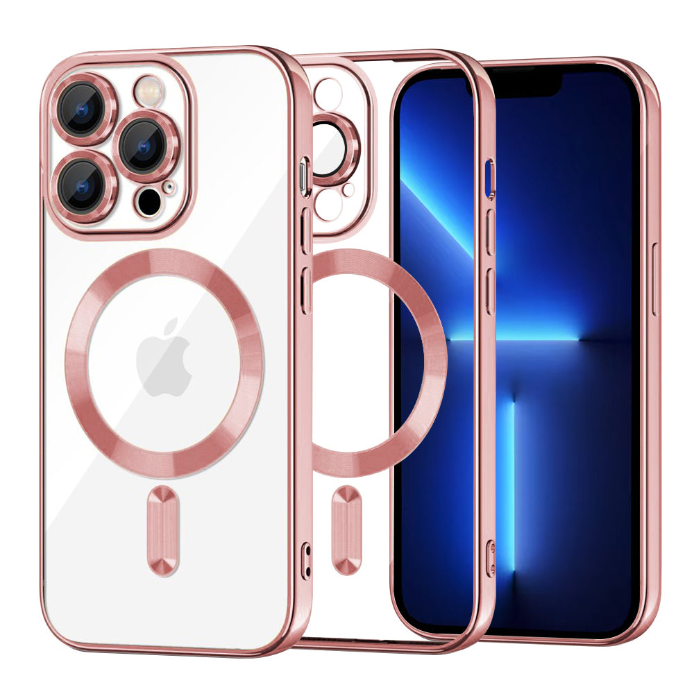 MagSafe-deksel for Apple iPhone 13 Pro Max, Techsuit, Luxury Crystal, Rosa