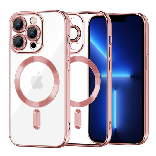 MagSafe-deksel for Apple iPhone 13 Pro Max, Techsuit, Luxury Crystal, Rosa