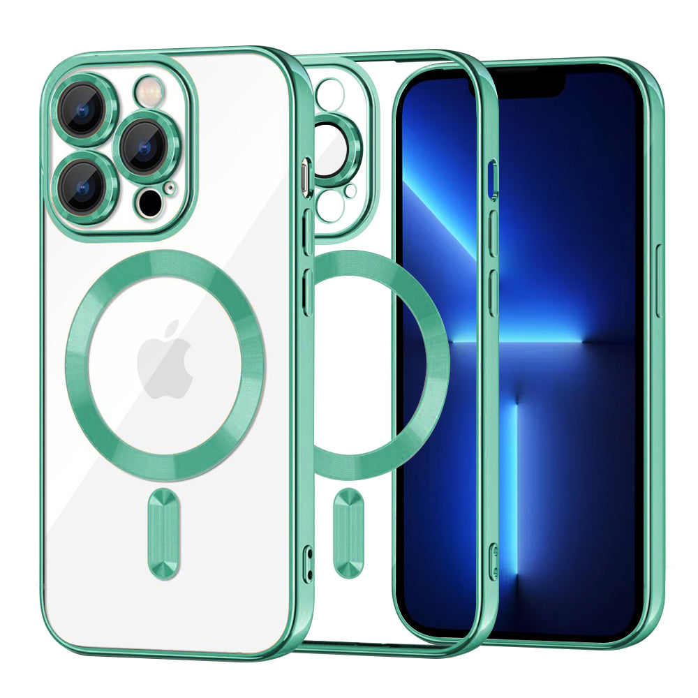 MagSafe-deksel for Apple iPhone 13 Pro Max, Techsuit, Luxury Crystal, Lys grønn