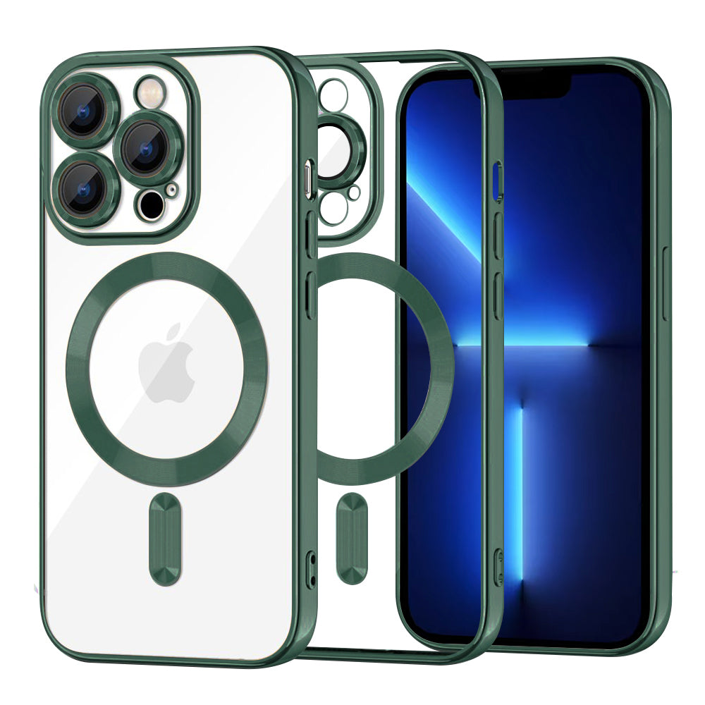 MagSafe-deksel for Apple iPhone 13 Pro Max, Techsuit, Luxury Crystal, Mørkegrønn