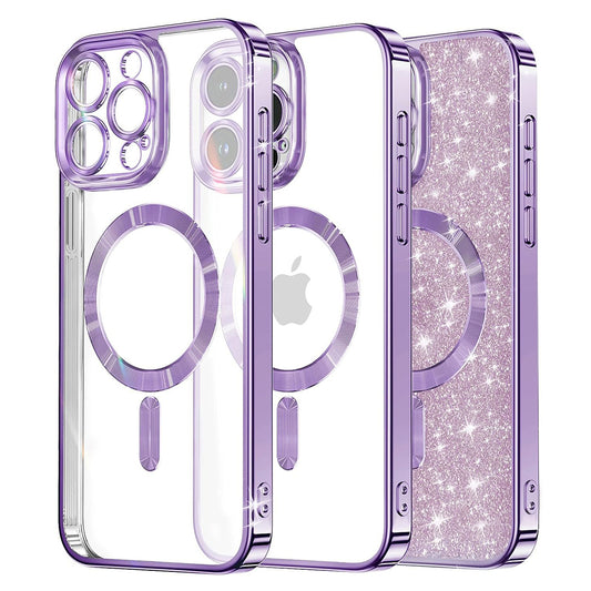 MagSafe-deksel for Apple iPhone 13 Pro Max, Techsuit, Luxury Glitter, Lys lilla