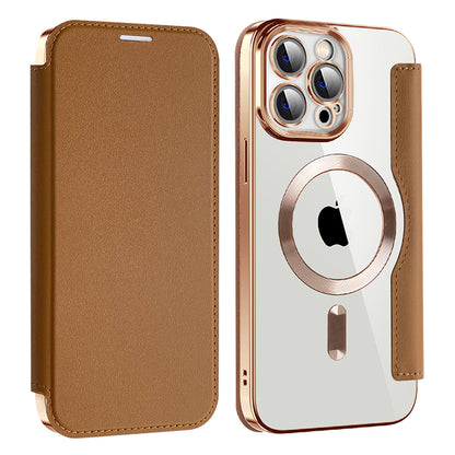 MagSafe-deksel for Apple iPhone 13 Pro Max, Techsuit, SmartMag Book, Brun