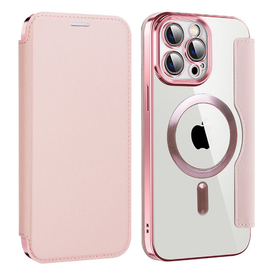 MagSafe-deksel for Apple iPhone 13 Pro Max, Techsuit, SmartMag Book, Rosa