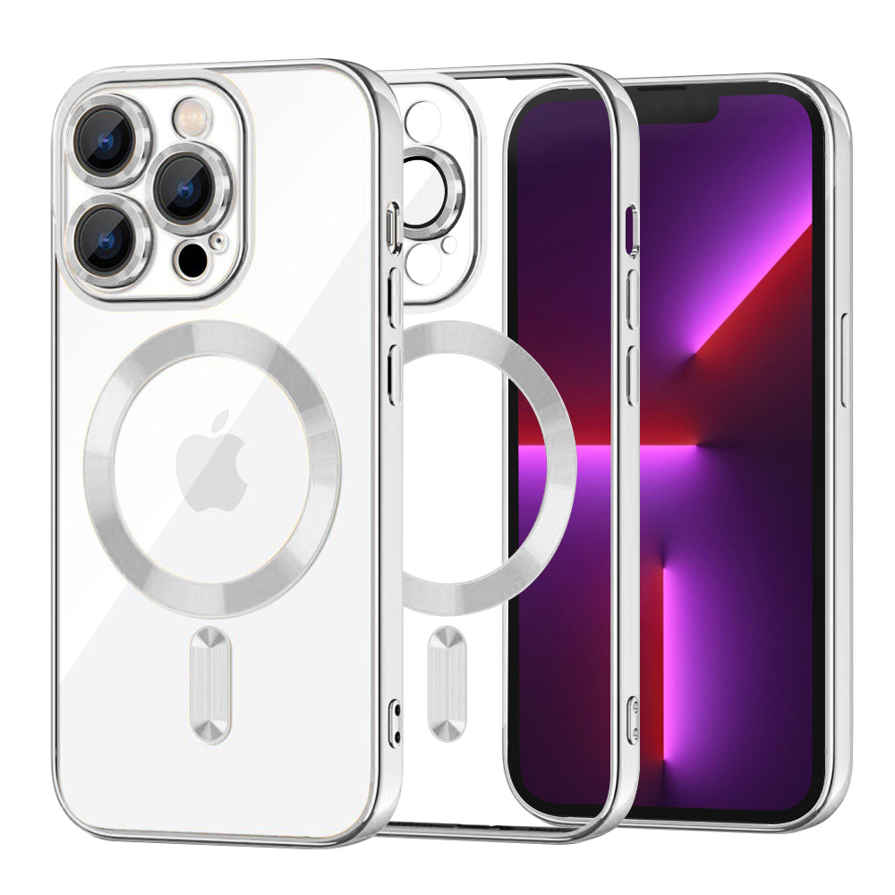 MagSafe-deksel for Apple iPhone 13 Pro, Techsuit, Luxury Crystal, Sølv