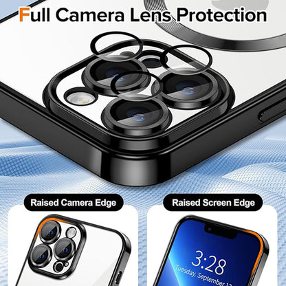 MagSafe-deksel for Apple iPhone 13 Pro, Techsuit, Luxury Crystal, Svart