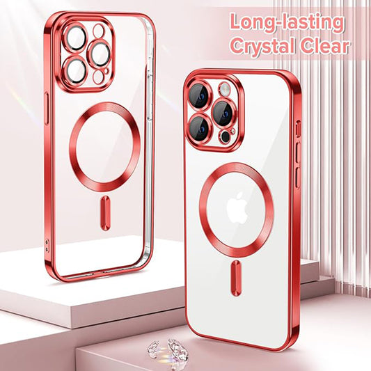 MagSafe-deksel for Apple iPhone 13 Pro, Techsuit, Luxury Crystal, Rød