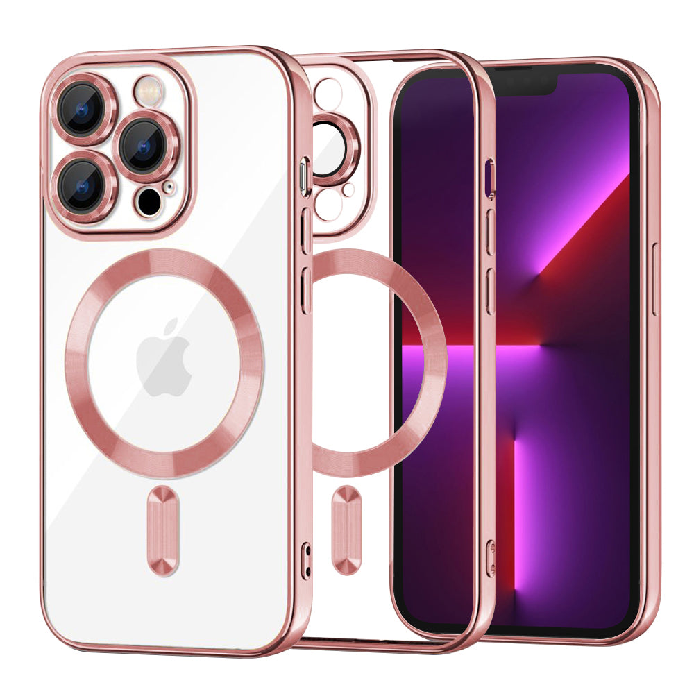 MagSafe-deksel for Apple iPhone 13 Pro, Techsuit, Luxury Crystal, Rosa
