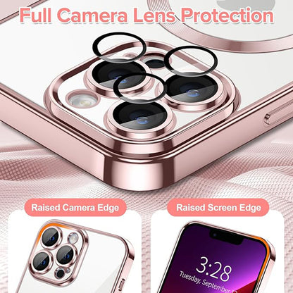 MagSafe-deksel for Apple iPhone 13 Pro, Techsuit, Luxury Crystal, Rosa