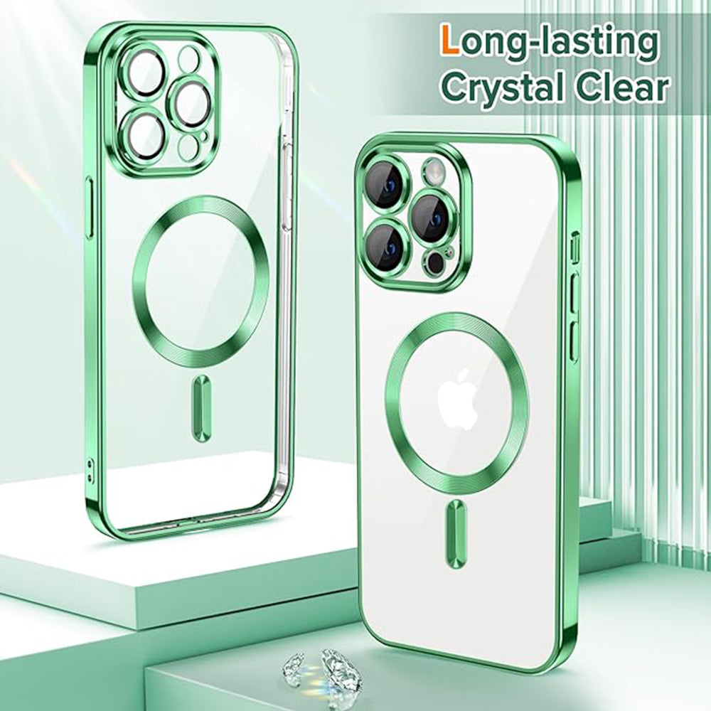 MagSafe-deksel for Apple iPhone 13 Pro, Techsuit, Luxury Crystal, Lys grønn