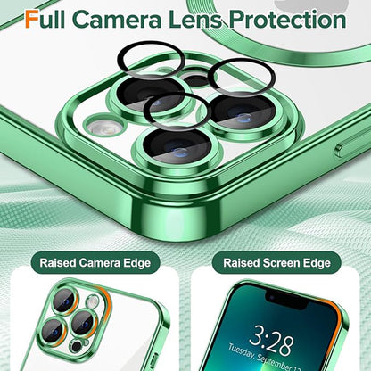 MagSafe-deksel for Apple iPhone 13 Pro, Techsuit, Luxury Crystal, Lys grønn