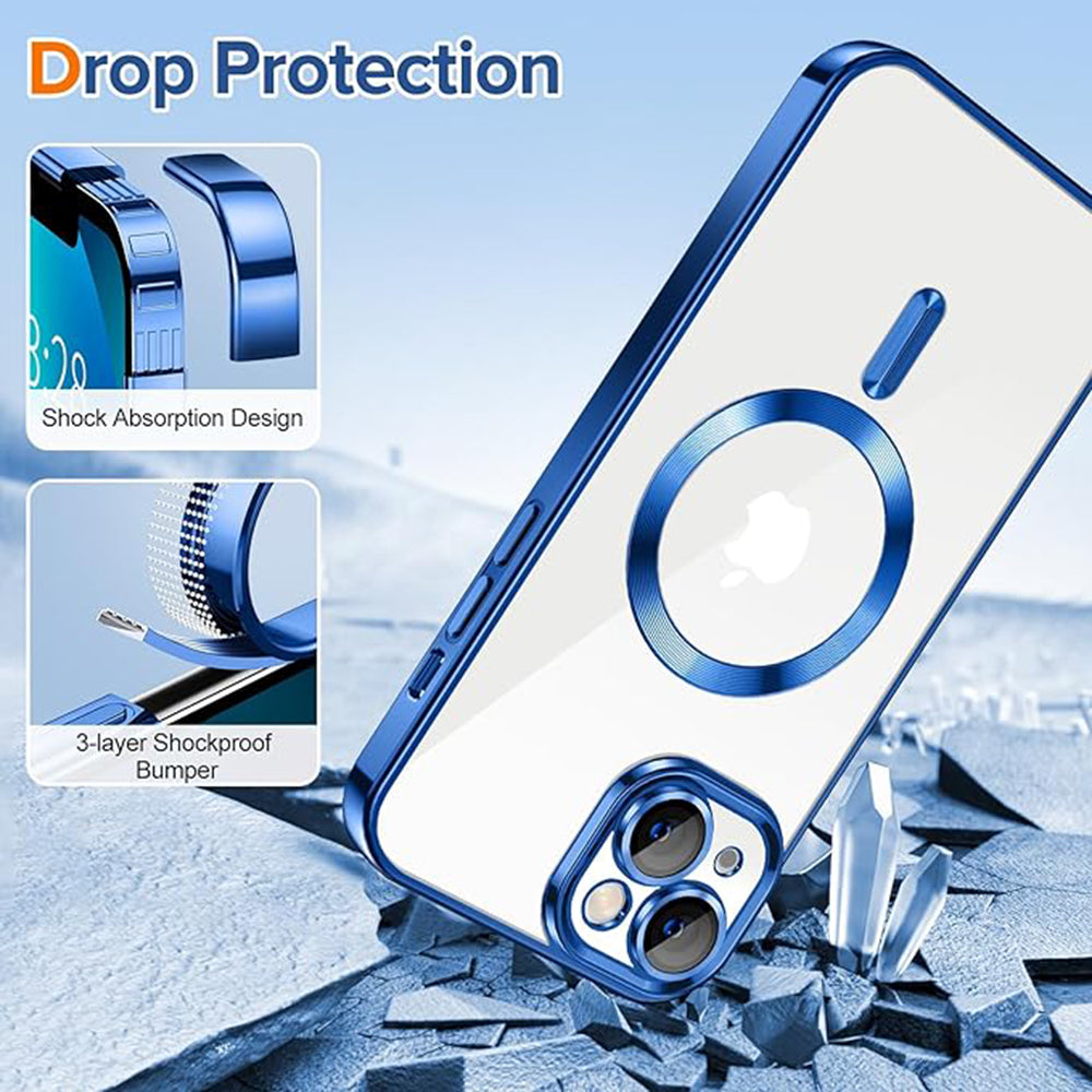 MagSafe-deksel for Apple iPhone 13, Techsuit, Luxury Crystal, Mørk blå