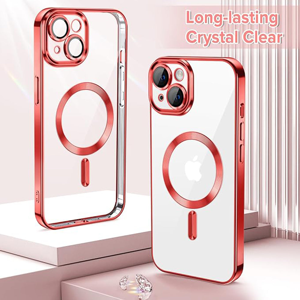 MagSafe-deksel for Apple iPhone 13, Techsuit, Luxury Crystal, Rød