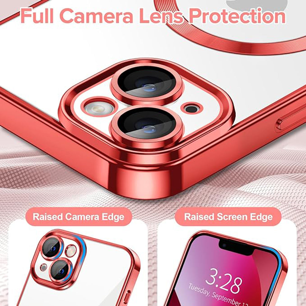 MagSafe-deksel for Apple iPhone 13, Techsuit, Luxury Crystal, Rød