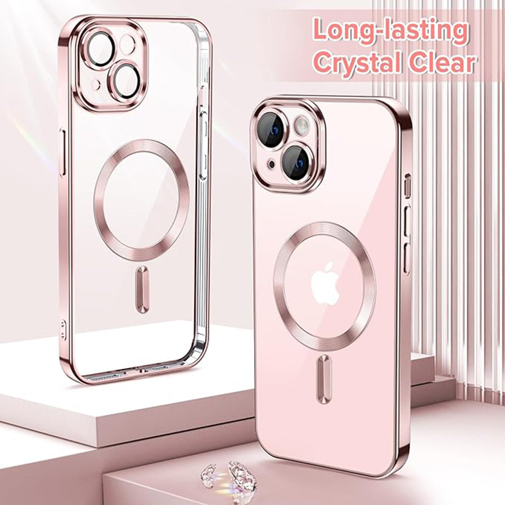MagSafe-deksel for Apple iPhone 13, Techsuit, Luxury Crystal, Rosa