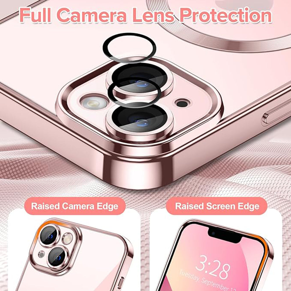MagSafe-deksel for Apple iPhone 13, Techsuit, Luxury Crystal, Rosa