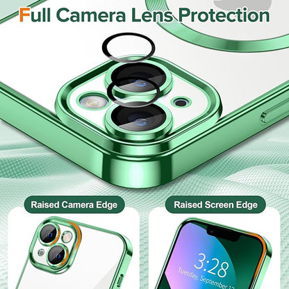 MagSafe-deksel for Apple iPhone 13, Techsuit, Luxury Crystal, Lys grønn
