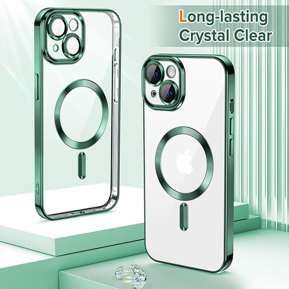 MagSafe-deksel for Apple iPhone 13, Techsuit, Luxury Crystal, Mørkegrønn