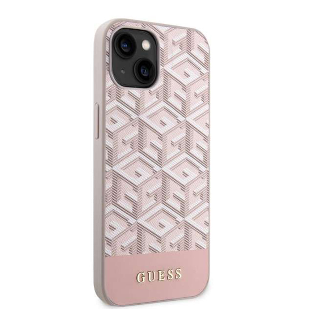 MagSafe deksel for Apple iPhone 14, Guess, GCube Stripes, Rosa