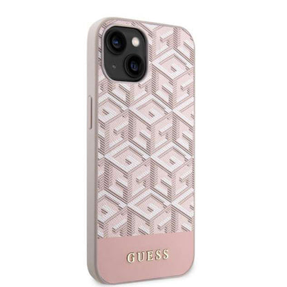 MagSafe deksel for Apple iPhone 14, Guess, GCube Stripes, Rosa