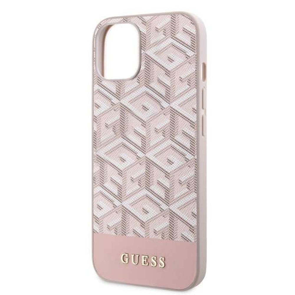 MagSafe deksel for Apple iPhone 14, Guess, GCube Stripes, Rosa