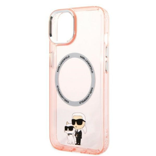 MagSafe-deksel for Apple iPhone 14, Karl Lagerfeld, Ikonik Karl & Choupette, Rosa