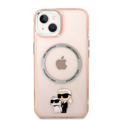 MagSafe-deksel for Apple iPhone 14, Karl Lagerfeld, Ikonik Karl & Choupette, Rosa