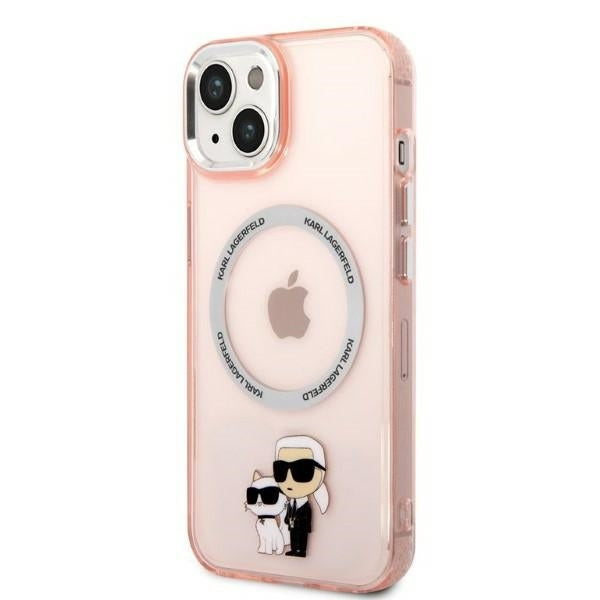 MagSafe-deksel for Apple iPhone 14, Karl Lagerfeld, Ikonik Karl & Choupette, Rosa