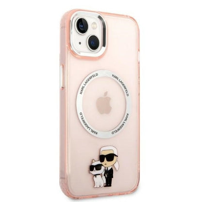 MagSafe-deksel for Apple iPhone 14, Karl Lagerfeld, Ikonik Karl & Choupette, Rosa