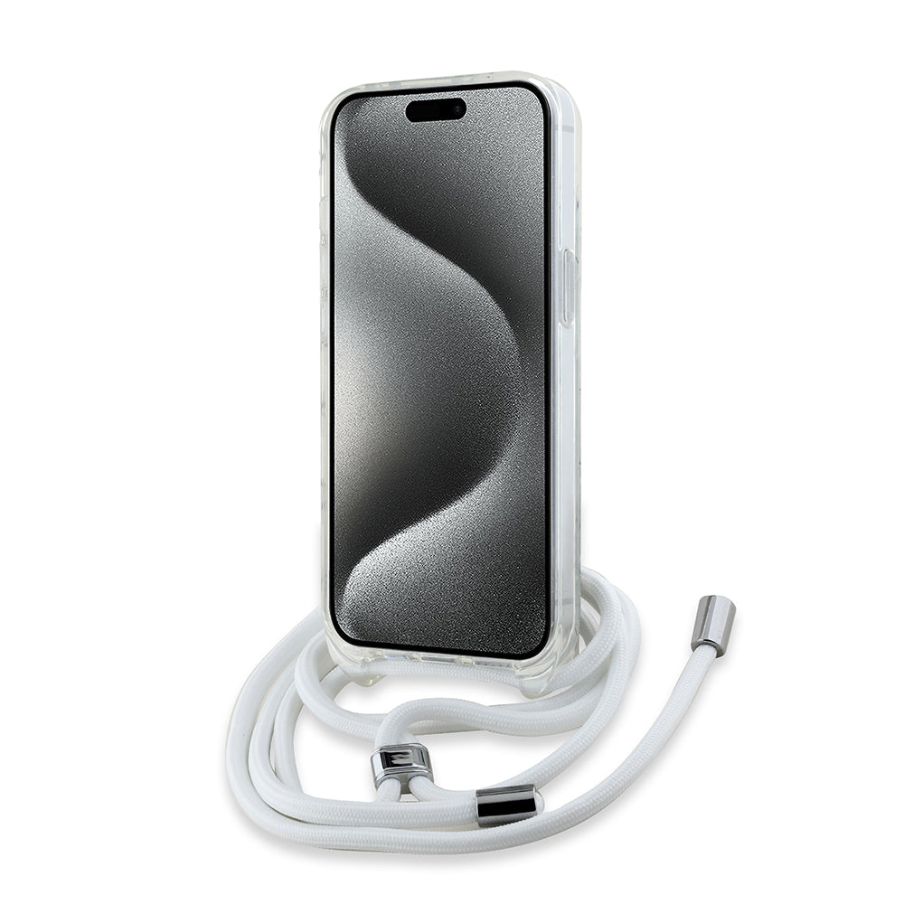 MagSafe deksel for Apple iPhone 14, Karl Lagerfeld, IML Crossbody Choupette's Head with Strap, Gjennomsiktig