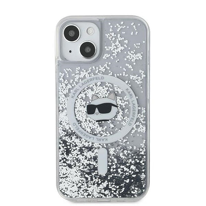 MagSafe-deksel for Apple iPhone 14, Karl Lagerfeld, Liquid Glitter Choupette's Head, Gjennomsiktig