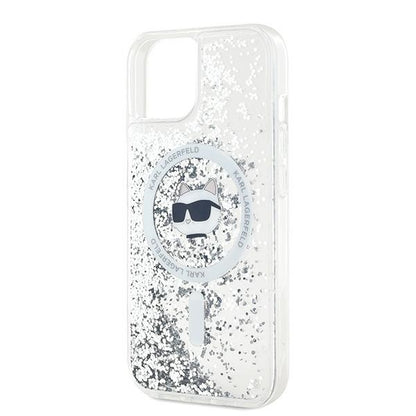 MagSafe-deksel for Apple iPhone 14, Karl Lagerfeld, Liquid Glitter Choupette's Head, Gjennomsiktig