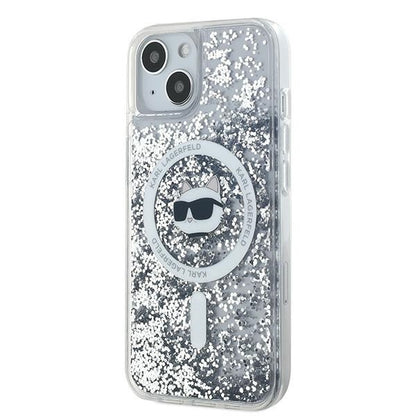 MagSafe-deksel for Apple iPhone 14, Karl Lagerfeld, Liquid Glitter Choupette's Head, Gjennomsiktig