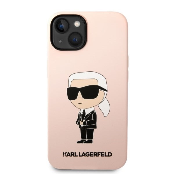 MagSafe-deksel for Apple iPhone 14, Karl Lagerfeld, Silicone Ikonik Karl, Rosa