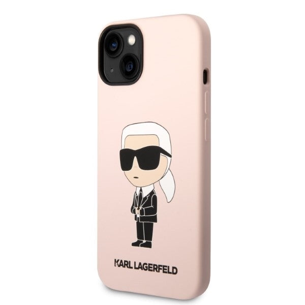 MagSafe-deksel for Apple iPhone 14, Karl Lagerfeld, Silicone Ikonik Karl, Rosa