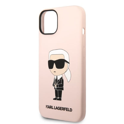 MagSafe-deksel for Apple iPhone 14, Karl Lagerfeld, Silicone Ikonik Karl, Rosa
