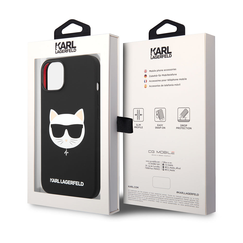MagSafe-deksel for Apple iPhone 14 Plus, Karl Lagerfeld, Silicone Choupette's Head, Svart