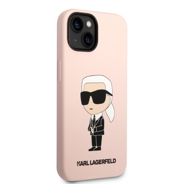 MagSafe-deksel for Apple iPhone 14 Plus, Karl Lagerfeld, Silicone Ikonik Karl, Rosa