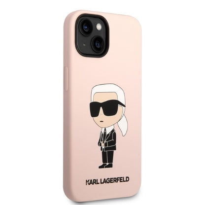MagSafe-deksel for Apple iPhone 14 Plus, Karl Lagerfeld, Silicone Ikonik Karl, Rosa