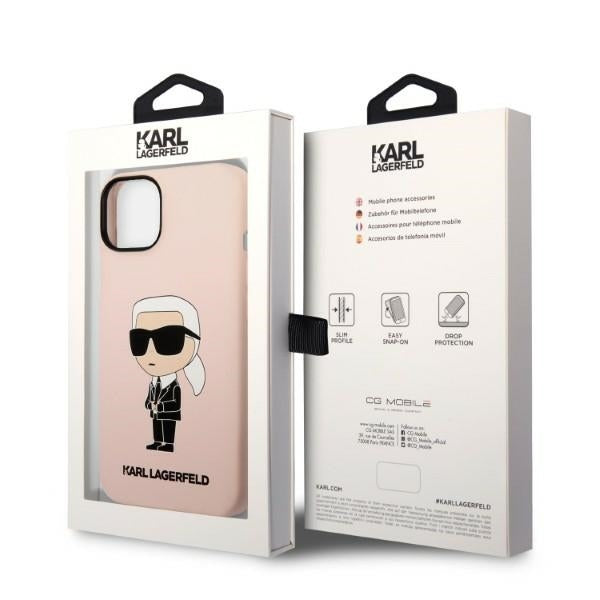MagSafe-deksel for Apple iPhone 14 Plus, Karl Lagerfeld, Silicone Ikonik Karl, Rosa
