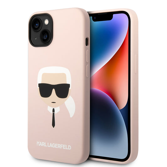 MagSafe-deksel for Apple iPhone 14 Plus, Karl Lagerfeld, Silicone Karl's Head, Rosa