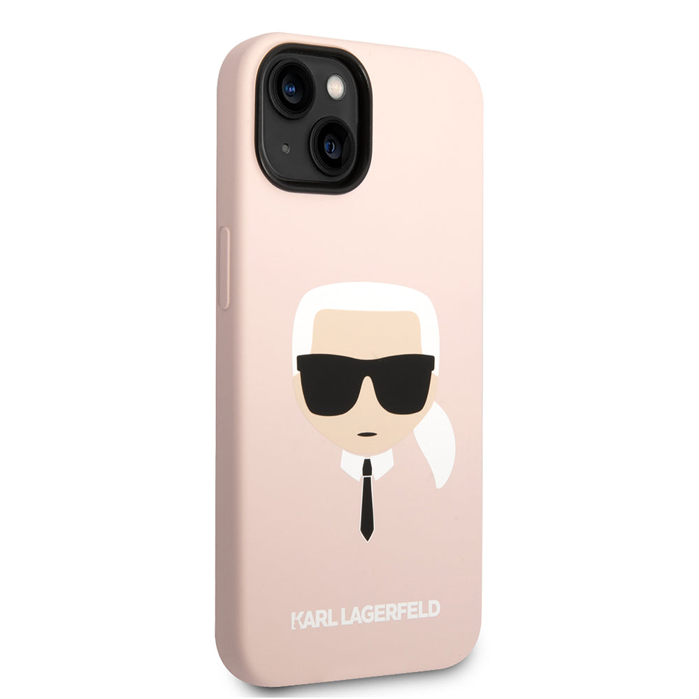 MagSafe-deksel for Apple iPhone 14 Plus, Karl Lagerfeld, Silicone Karl's Head, Rosa