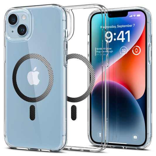 MagSafe-deksel for Apple iPhone 14 Plus, Spigen, Ultra Hybrid Carbon, Gjennomsiktig