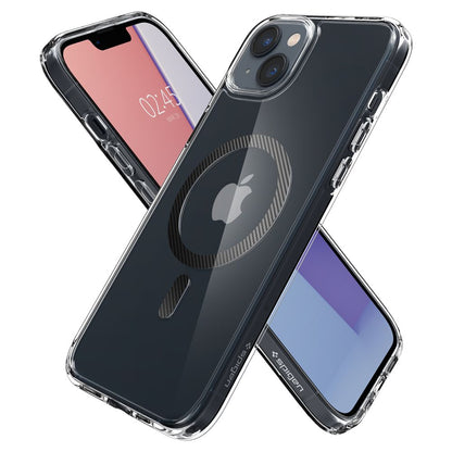 MagSafe-deksel for Apple iPhone 14 Plus, Spigen, Ultra Hybrid Carbon, Gjennomsiktig