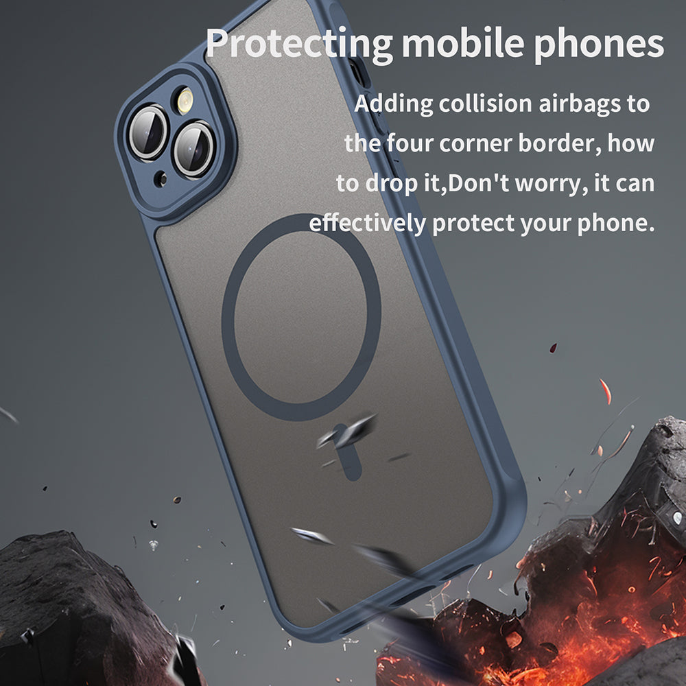 MagSafe-deksel for Apple iPhone 14 Plus, Techsuit, HaloFrost II, Marineblå