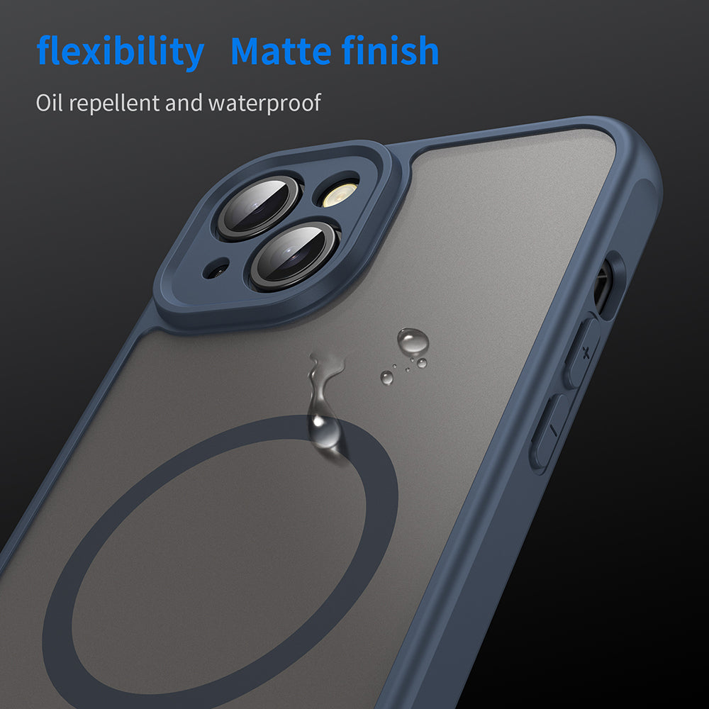 MagSafe-deksel for Apple iPhone 14 Plus, Techsuit, HaloFrost II, Marineblå