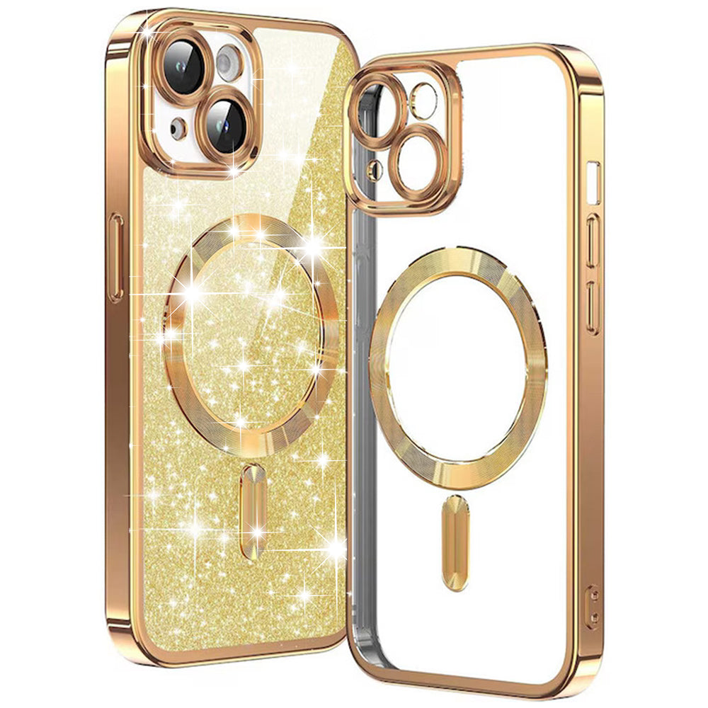 MagSafe-deksel for Apple iPhone 14 Plus, Techsuit, Luxury Glitter, Gull