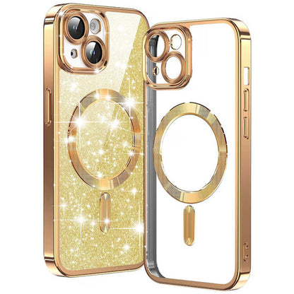 MagSafe-deksel for Apple iPhone 14 Plus, Techsuit, Luxury Glitter, Gull
