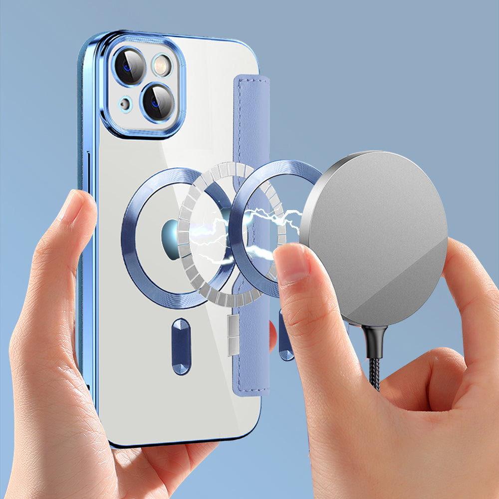 MagSafe-deksel for Apple iPhone 14 Plus, Techsuit, SmartMag Book, Blå